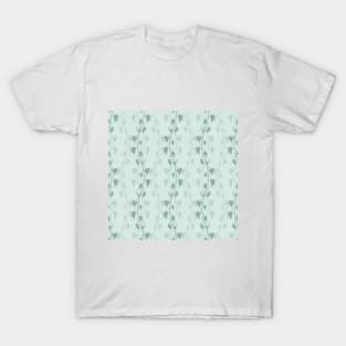 Blue-Green Ivy Branches Pattern T-Shirt